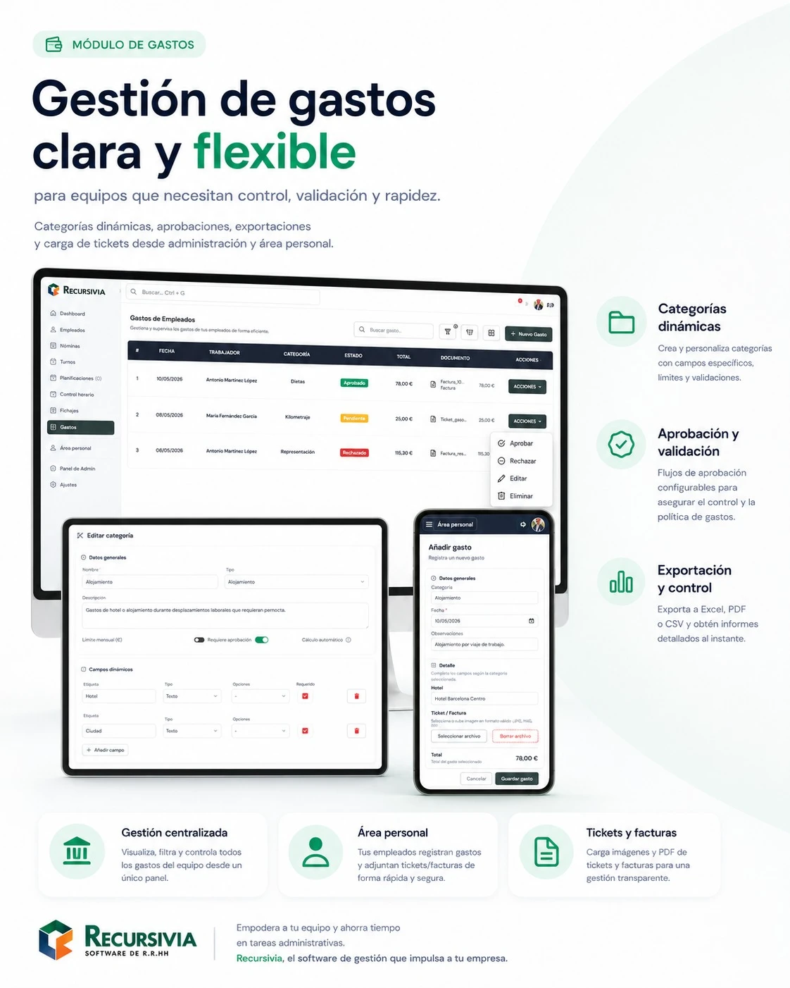 Gestión de gastos de empleados en Recursivia